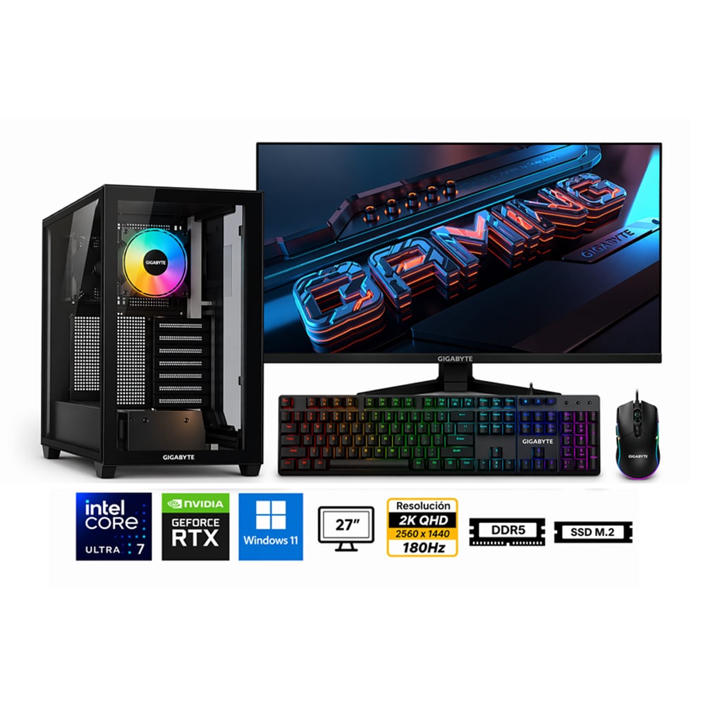 PC CORE ULTRA 7 265F PROPC C500 PANORAMIC 16|1TB|27' GEFORCE RTX 5060 8GB, W11HOME - 1