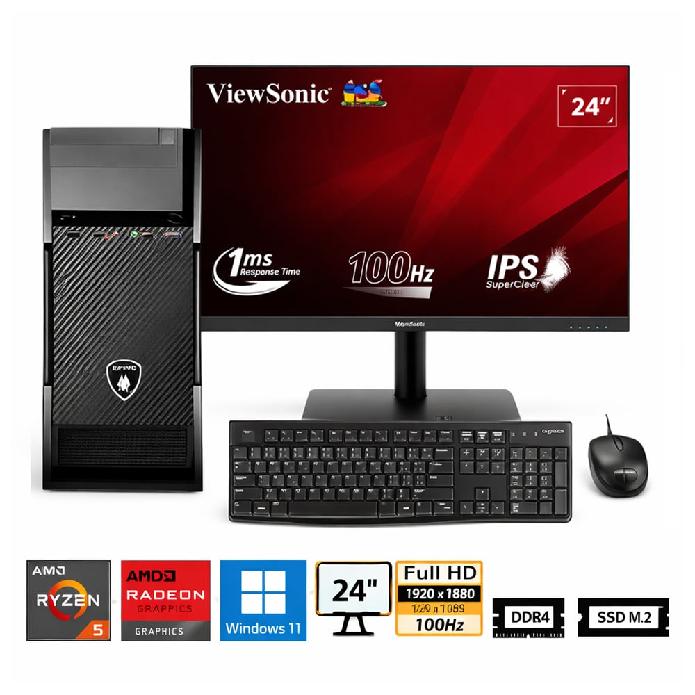 PC RYZEN 5 5600GT PROPC ELEGANT 570M 8|500|24' GRAFICOS AMD RADEON, W11HOME - 1