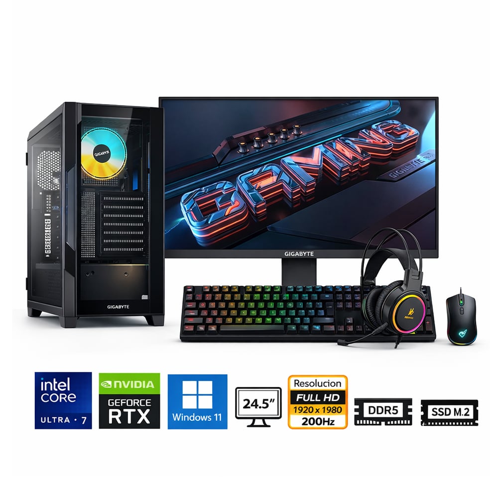 PC CORE ULTRA 7 265F PROPC C500 PANORAMIC 16|512|24.5' GEFORCE RTX 3050 6GB, W11HOME - 1