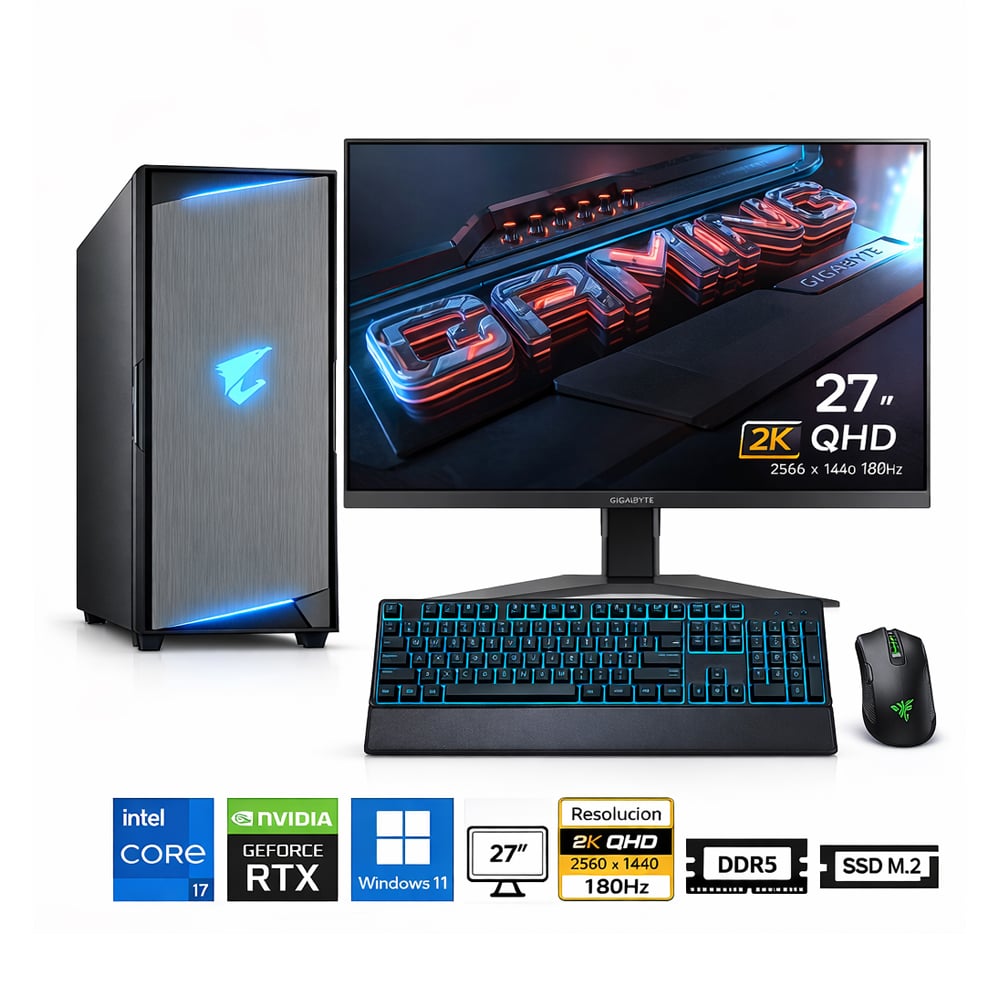 PC CORE I7-14700KF PROPC C300 32|2TB|27' GEFORCE RTX 5070 12GB, W11PRO - 1