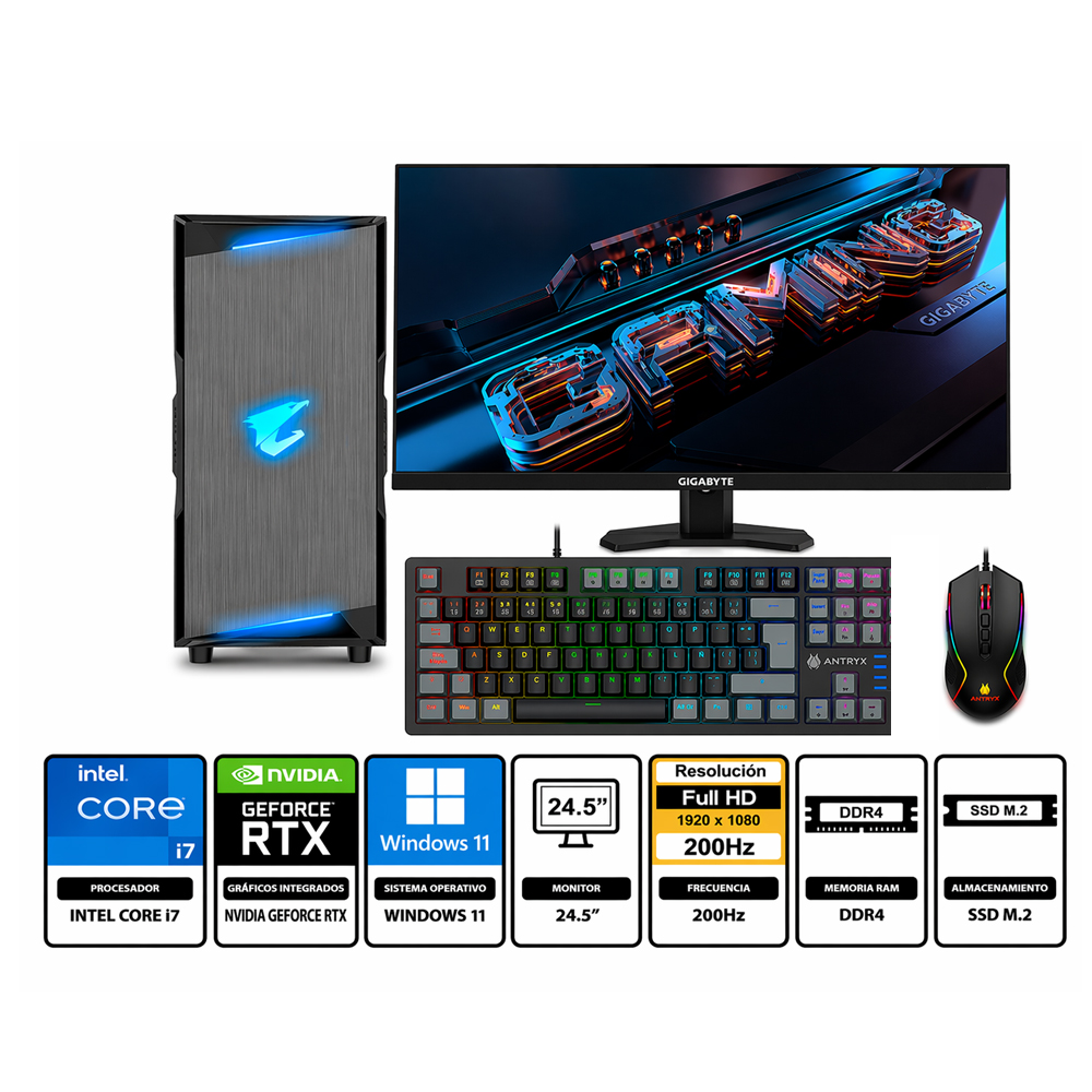 PC CORE I7-12700F PROPC C300 16|512|24.5' GEFORCE RTX 3050 6GB, W11HOME - 1