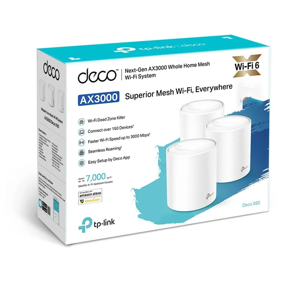 SISTEMA WIFI MESH TP-LINK DECO X60-3 AX5400 VELOCIDAD - 1