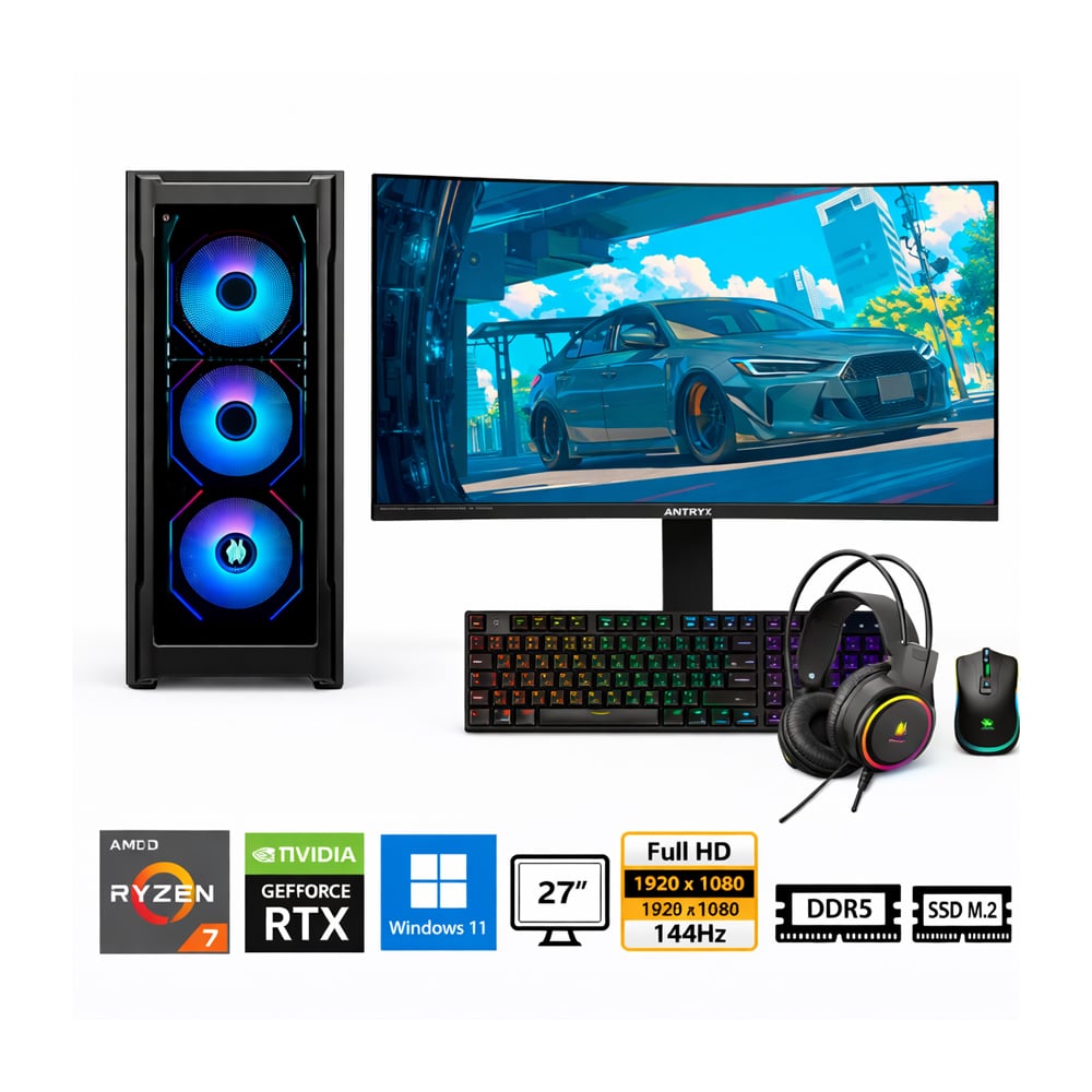 PC RYXEN 7 8700F PROPC RX-560 16|512|27' GEFORCE RTX 3050 6GB, W11HOME - 1
