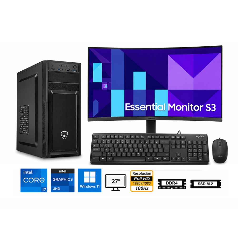 PC CORE I7-12700 PROPC E250 PLUS 16|1TB|27' GRAFICOS INTEL UHD 730, W11HOME - 1