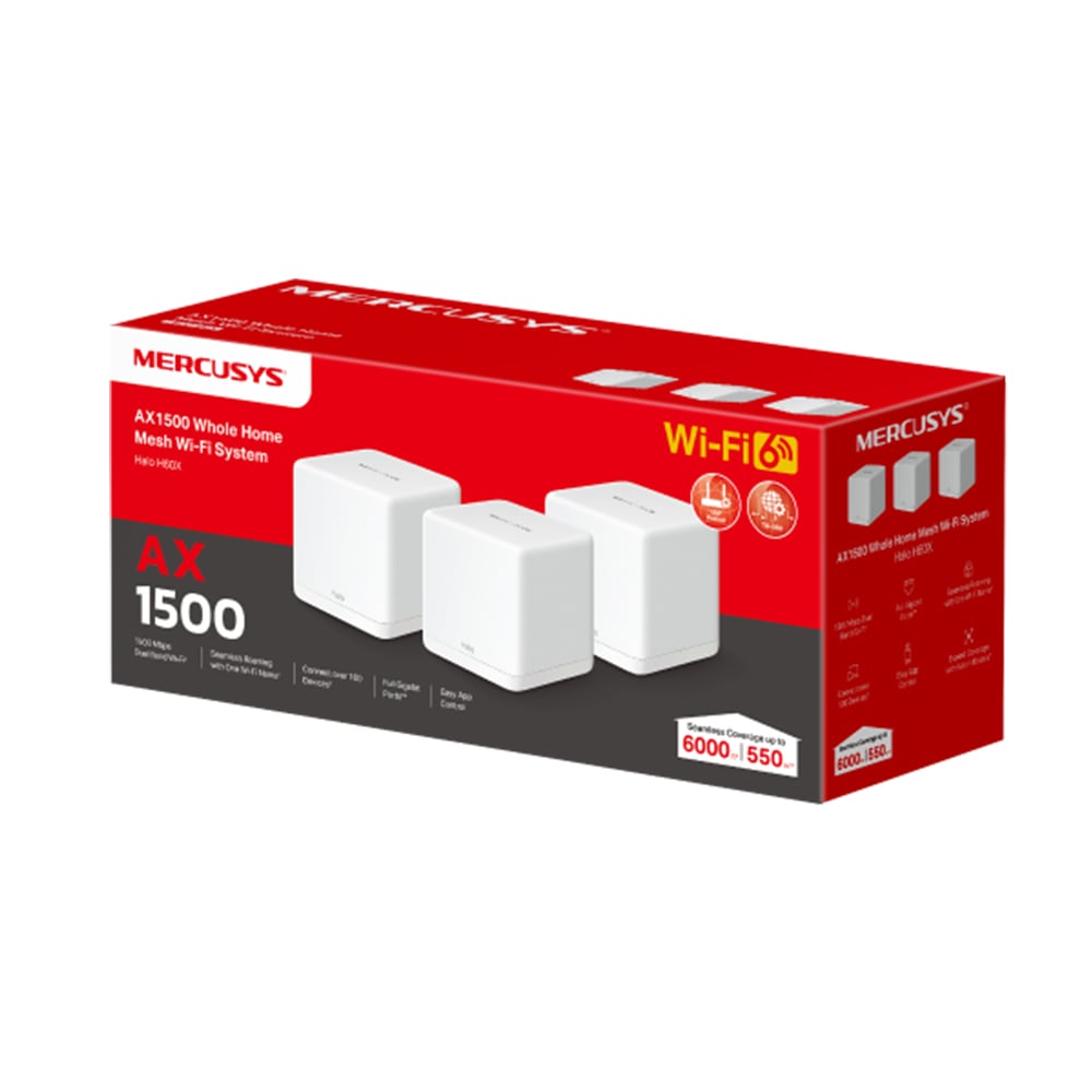 SISTEMA WIFI MESH MERCUSYS HALO H60X-3 AX1500 1500 MBPS - 1
