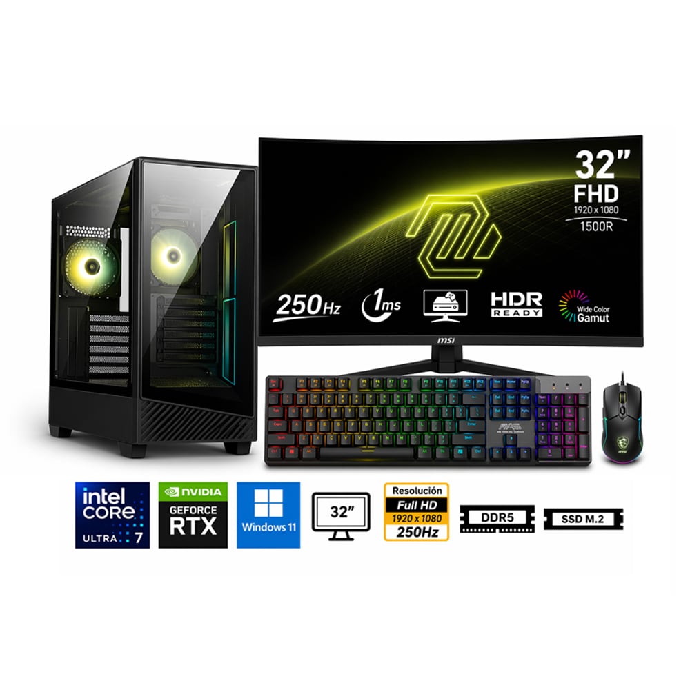 PC CORE ULTRA 7 265F PROPC PANO 130R 16|1TB|32' GEFORCE RTX 5060 8GB, W11HOME - 1