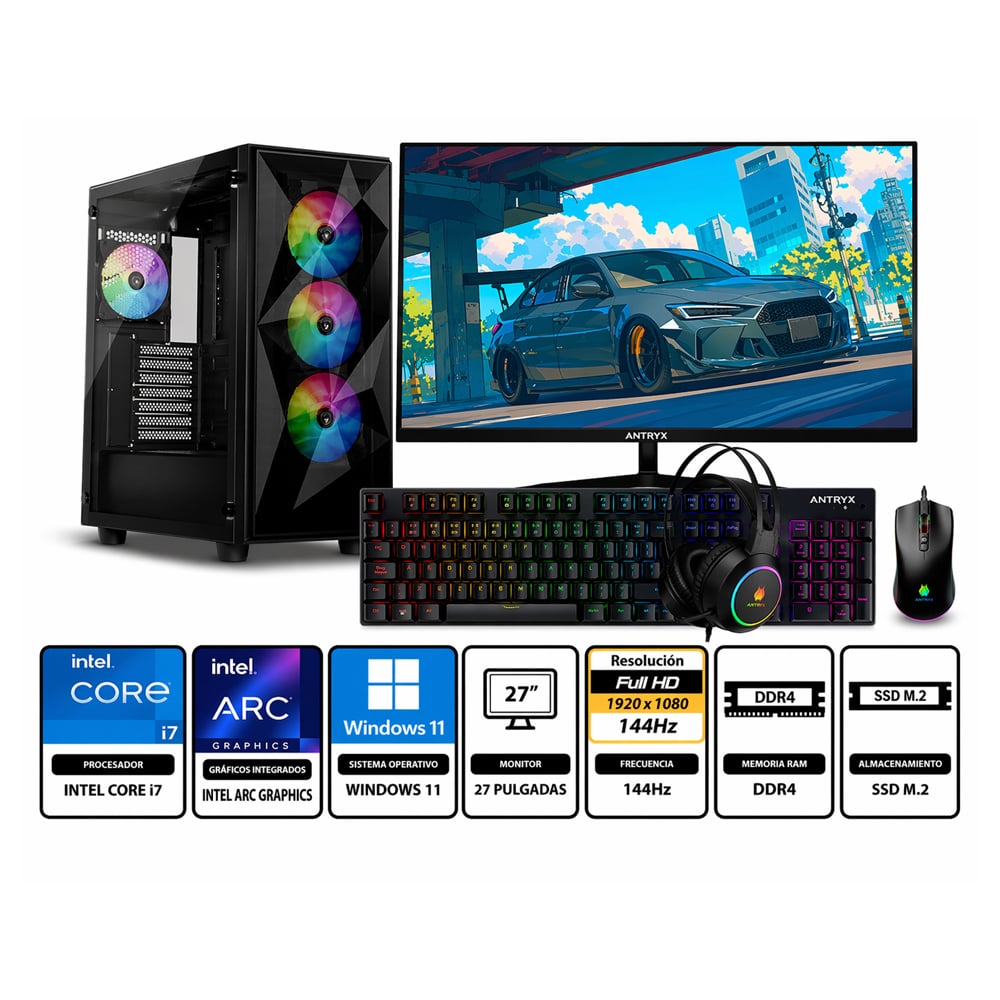 PC CORE I7-12700F PROPC RX-250 16|512|27' INTEL ARC A380 6GB, W11HOME - 1