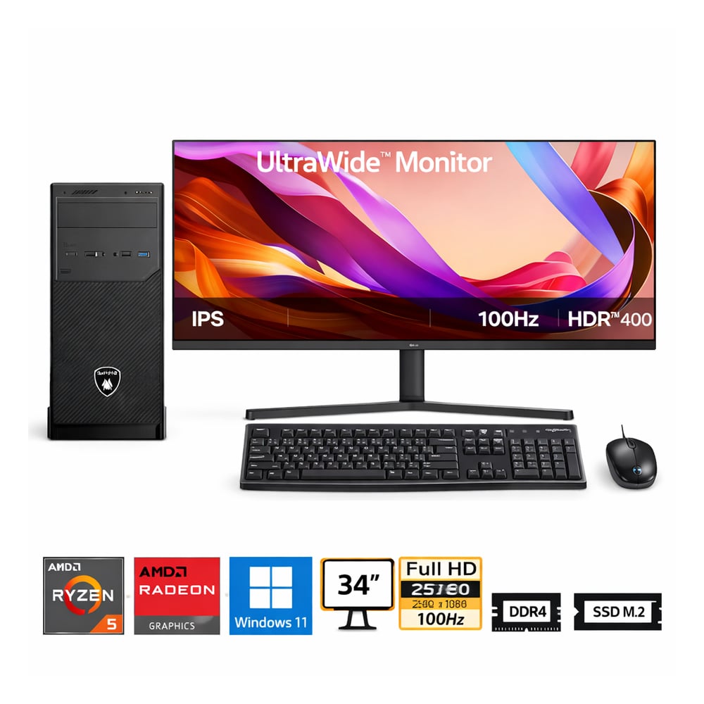 PC RYZEN 5 5600GT PROPC ELEGANT 550M 16|512|34' AMD RADEON GRAPHICS, W11HOME - 1