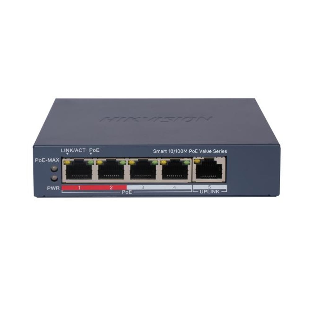SWITCH HIKVISION DS-3E1105P-EI 5 RJ45 4-PORT POE 100 MBPS - 1