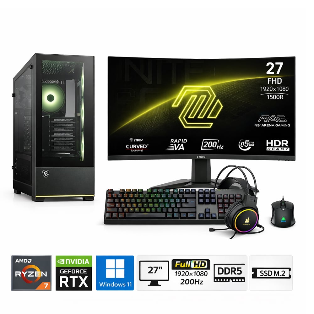 PC RYZEN 7 8700F PROPC PANO 110R 16|1TB|32' GEFORCE RTX 5050 8GB, W11HOME - 1