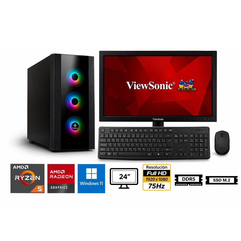 PC RYZEN 5 8600G PROPC RX-260 16|500|24' GRAFICOS AMD RADEON 760M, W11HOME, CON PANTALLA TACTIL - 1