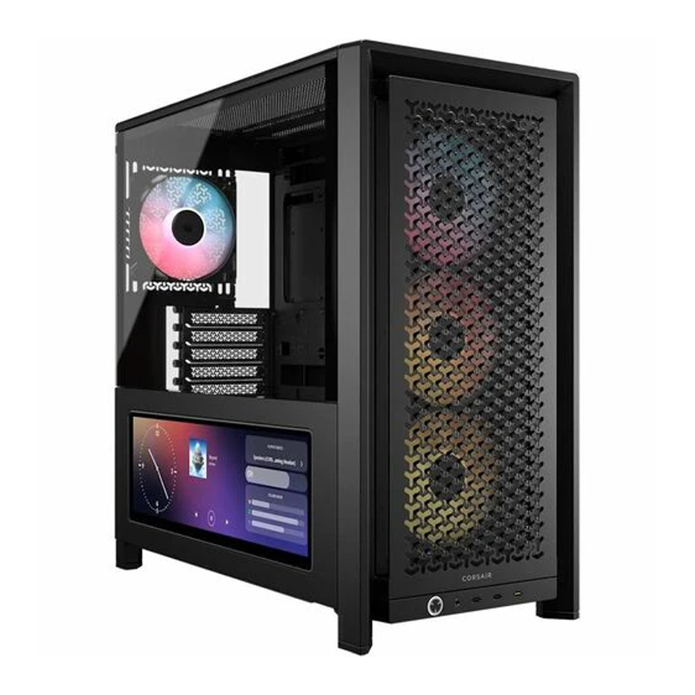 GABINETE CORSAIR FRAME MEDIA TORRE ACERO VIDRIO TEMPLADO NEGRO 6 COMPARTIMIENTOS 4 VENTILADORES - 1