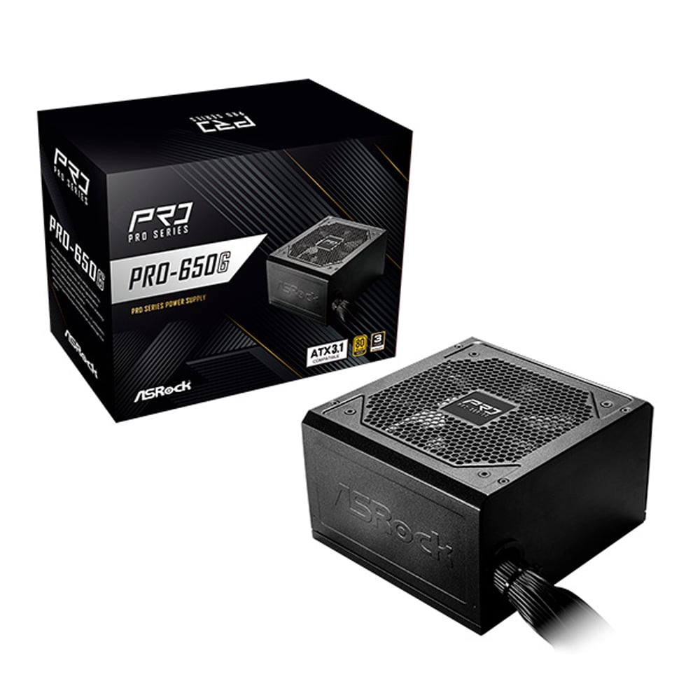 FUENTE DE PODER ASROCK PRO-650G 650 W 80 PLUS GOLD ATX 3.1 PCIE 5.1 - 1