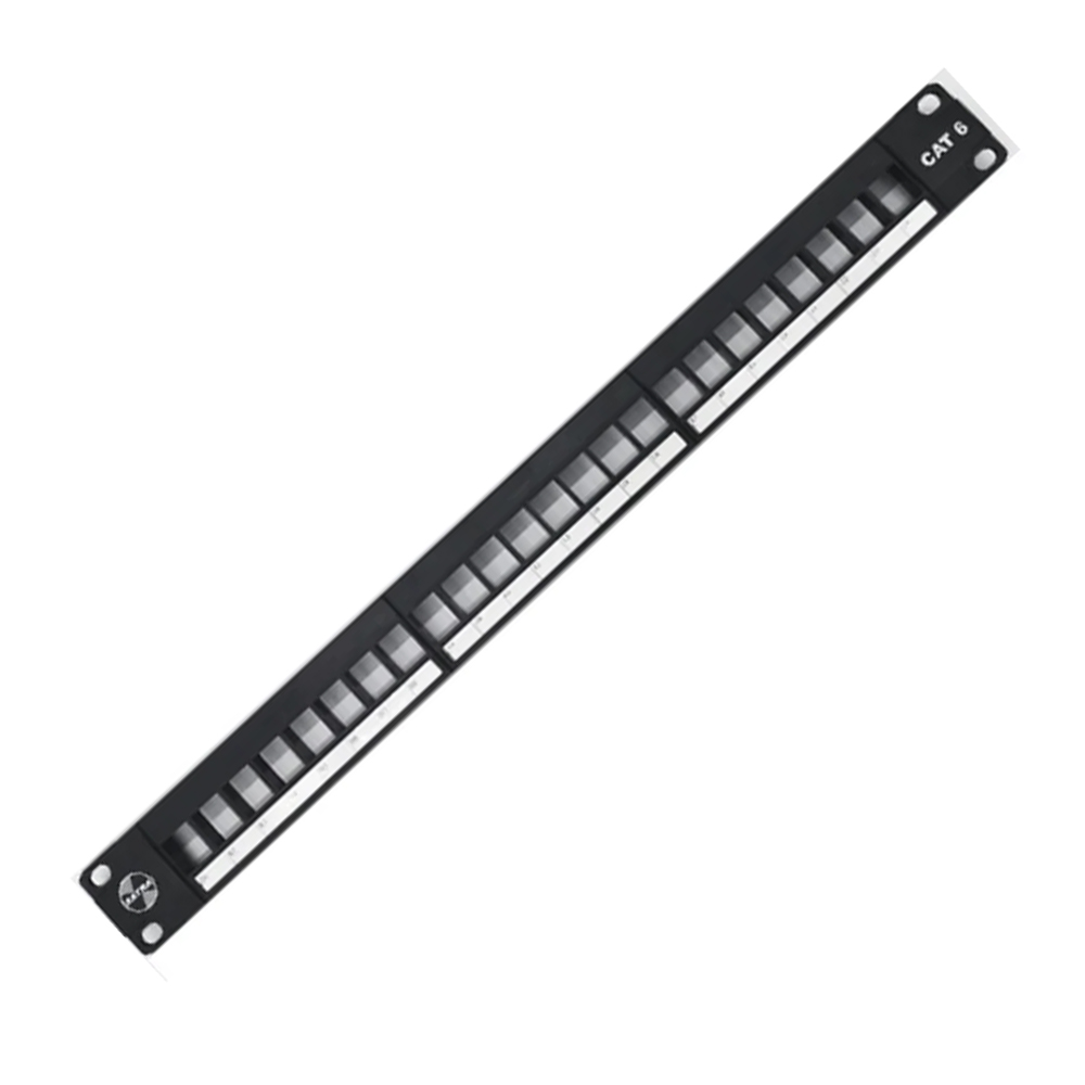 PATCH PANEL SATRA P24SATRAV CAT 6 24 PUERTOS PARA CONECTORES KEYSTONE RJ45 - 1