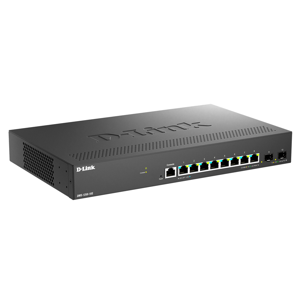 SWITCH D-LINK DMS-1250-10S 8 PUERTOS 2.5GBASE-T 2 PUERTOS 10G SFP+ LAYER 2+ - 1