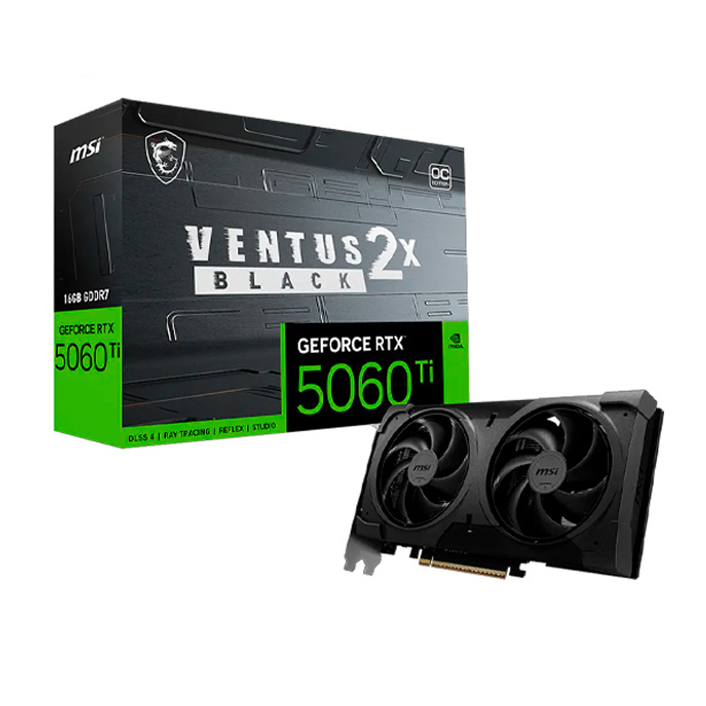 TARJETA DE VIDEO MSI GEFORCE RTX 5060 TI VENTUS 16GB OC VELOCIDAD GDDR7 - 1