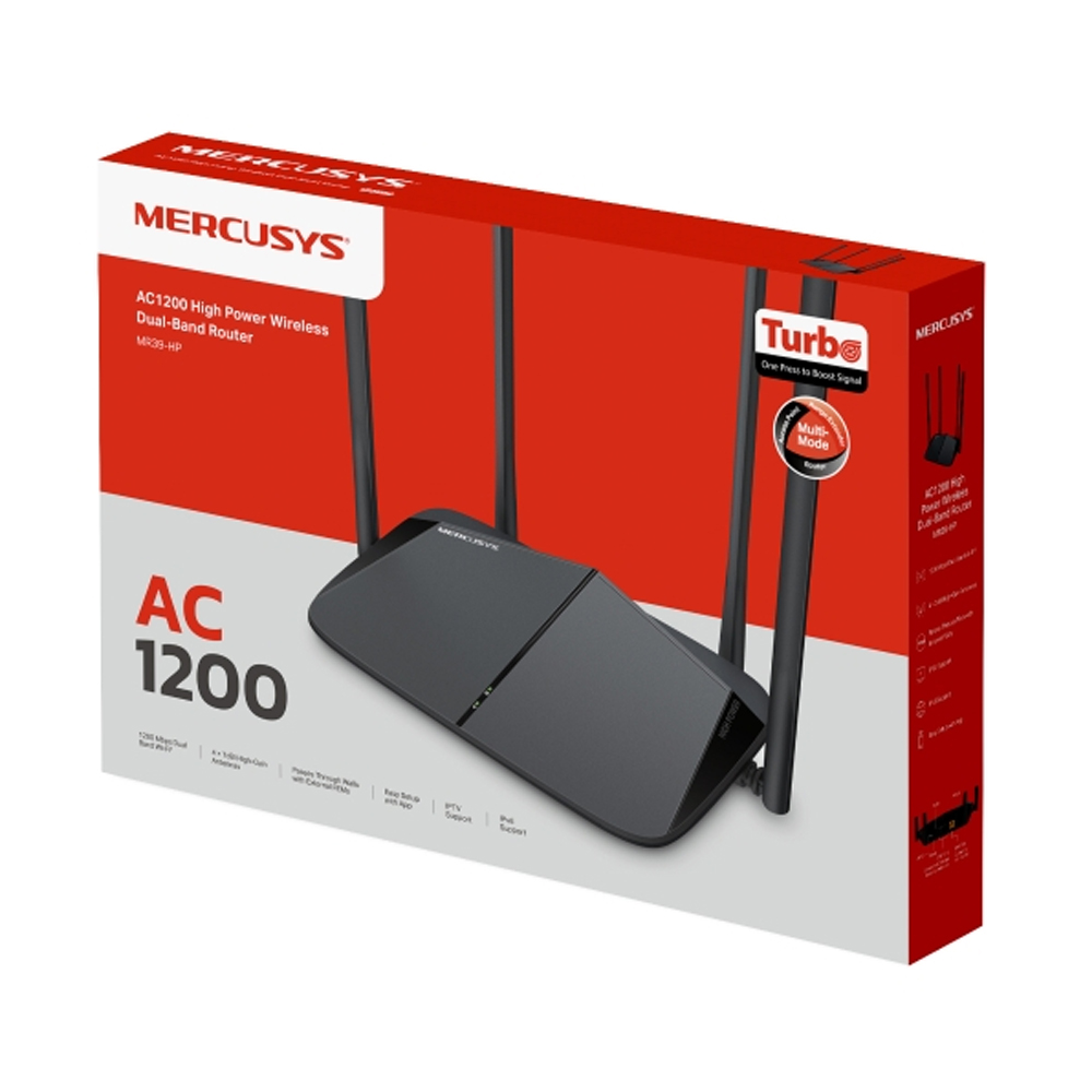 ROUTER MERCUSYS MR39-HP AC1200 4 ANTENAS 7 DBI MULTIMODO - 1