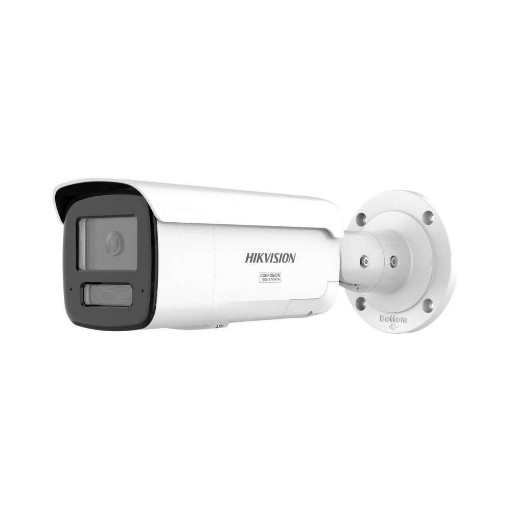 CÁMARA IP HIKVISION COLORVU 4MP CON ALTAVOZ, LUZ ESTROBOSCÓPICA ROJA Y AZUL, 4MM, NEMA4X - 1