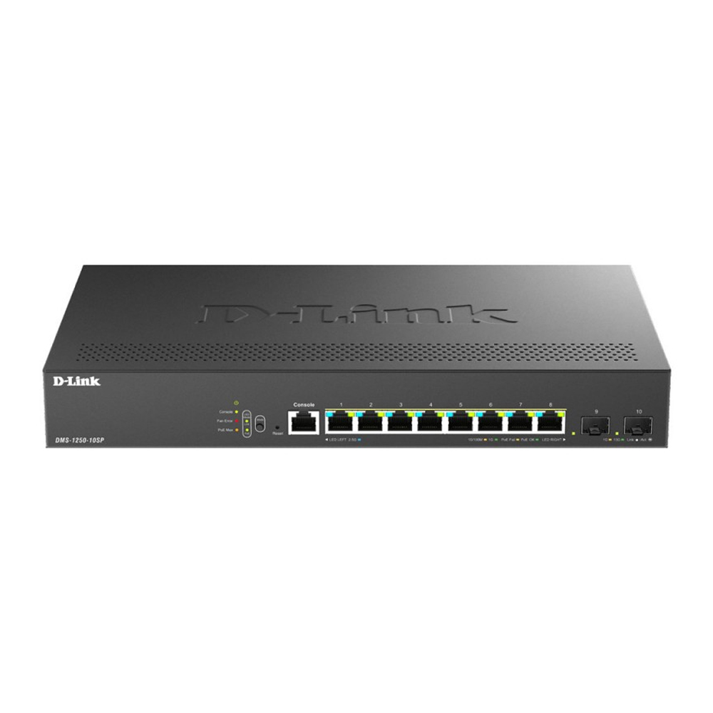 SWITCH D-LINK DMS-1250-10SP 8 PUERTOS 2.5GBASE-T POE+ 240 W - 1