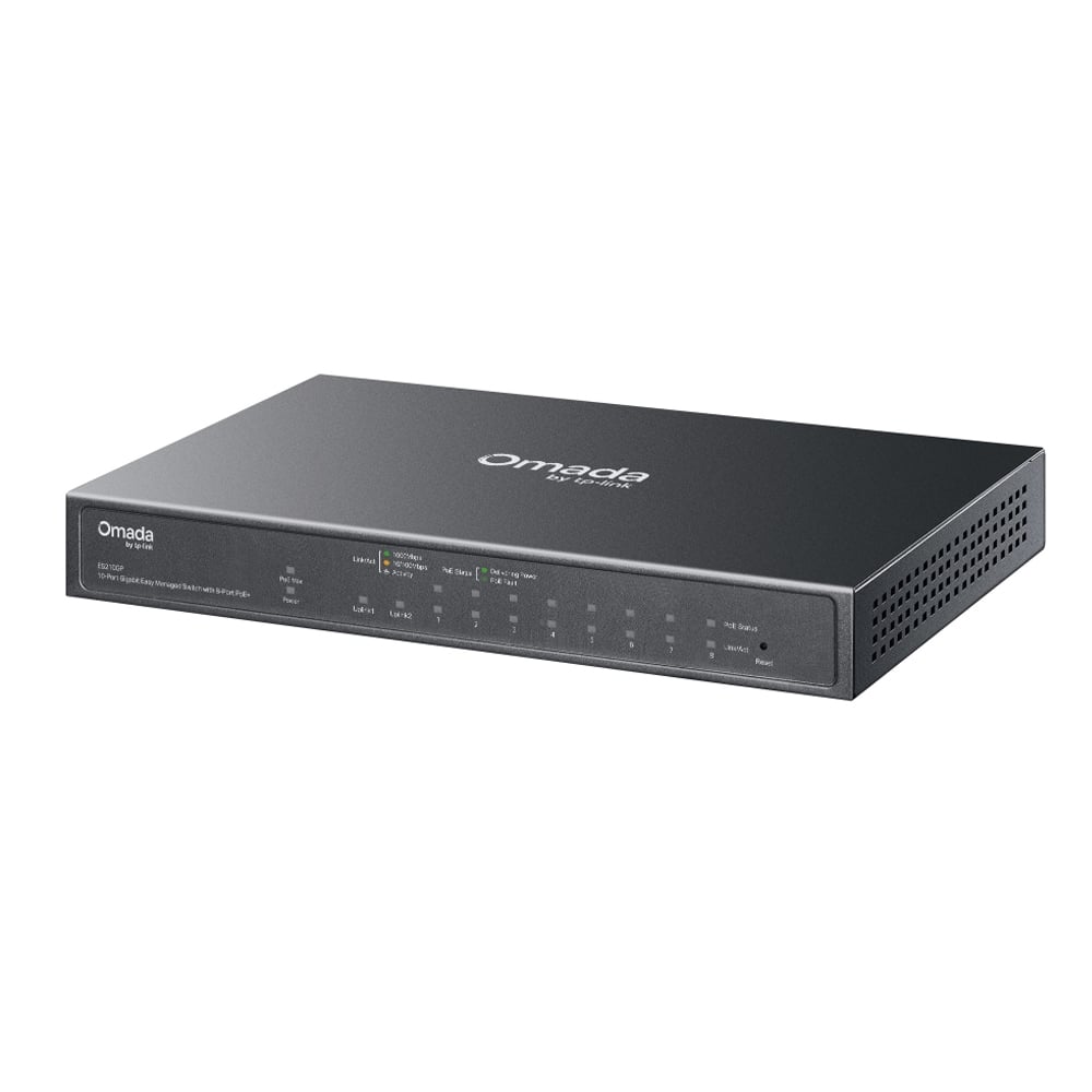 SWITCH TP-LINK ES210GP 9 PUERTOS POE+ 63W 1 SFP COMBO - 1