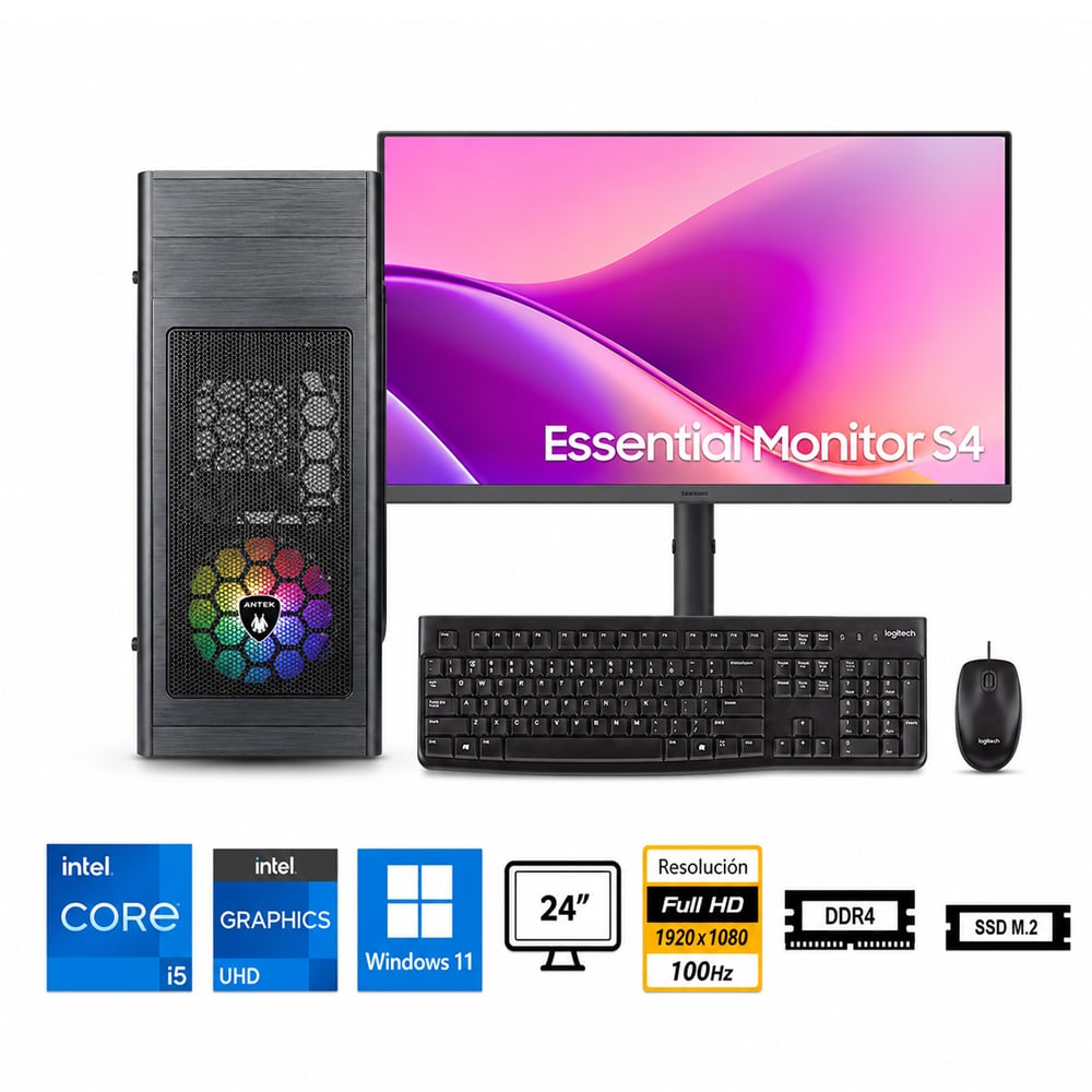 PC CORE I5-14400 PROPC ELEGANT 680 16|512|24' GRAFICOS INTEL UHD 730, W11HOME - 1