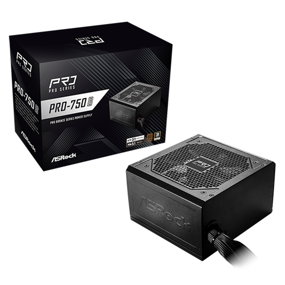 FUENTE DE PODER ASROCK PRO-750B 750 W 80 PLUS BRONZE ATX - 1