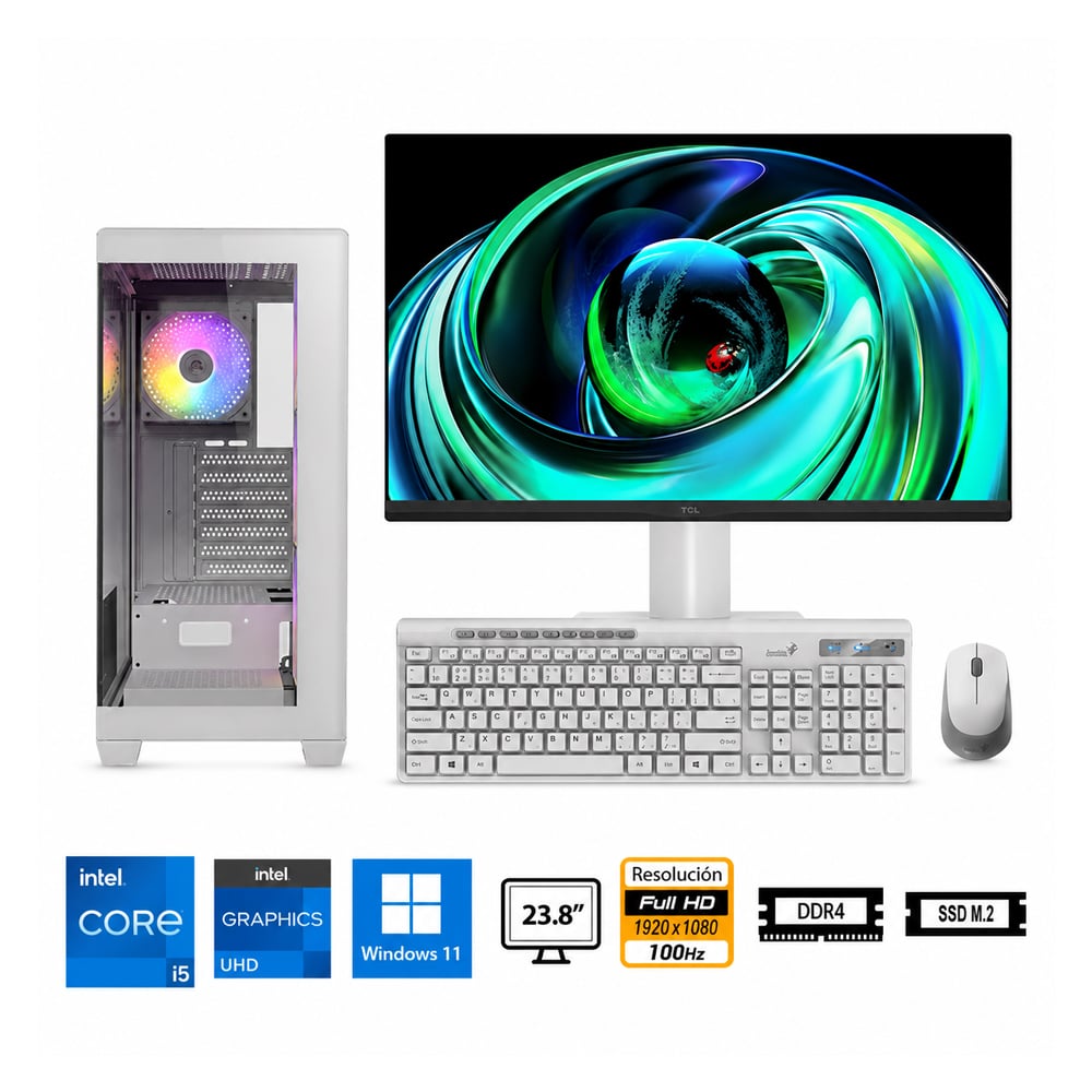 PC CORE I5-14400 PROPC CX300 16GB RAM 512GB SSD GRÁFICOS INTEL UHD 730 COLOR BLANCO - 1