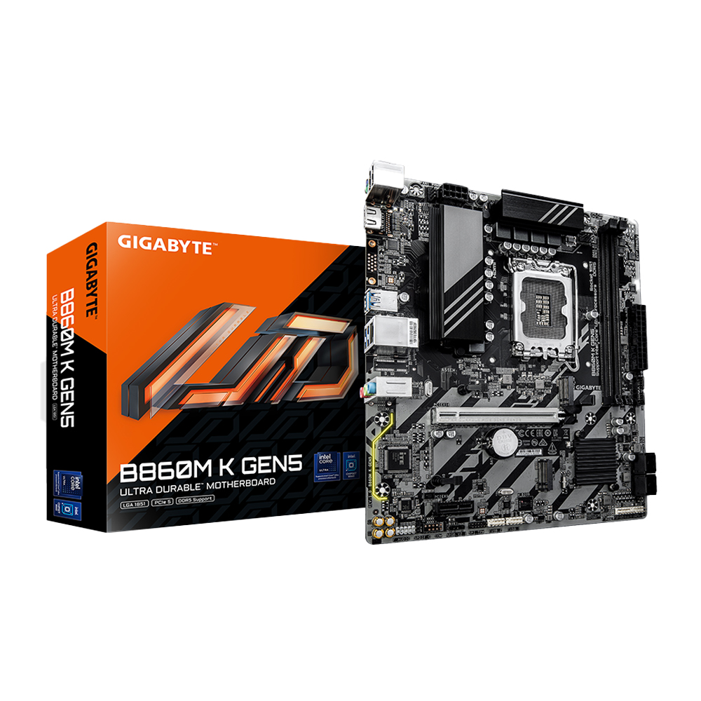 PLACA MADRE GIGABYTE B860M K GEN5 DDR5 HASTA 128 GB PCIE 5.0 MICRO-ATX - 1