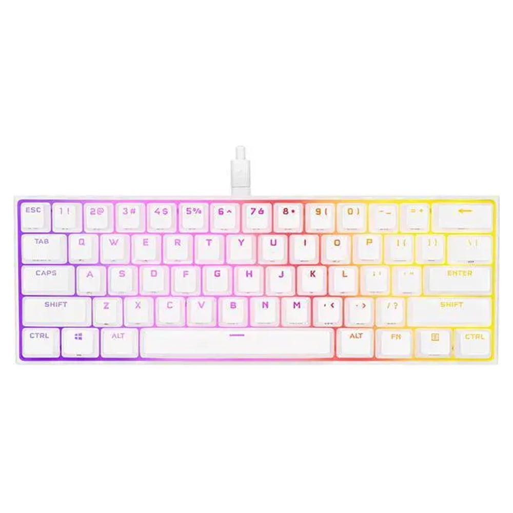 TECLADO GAMING CORSAIR K65 RGB MINI CHERRY MX SPEED MECÁNICO WHITE - 1