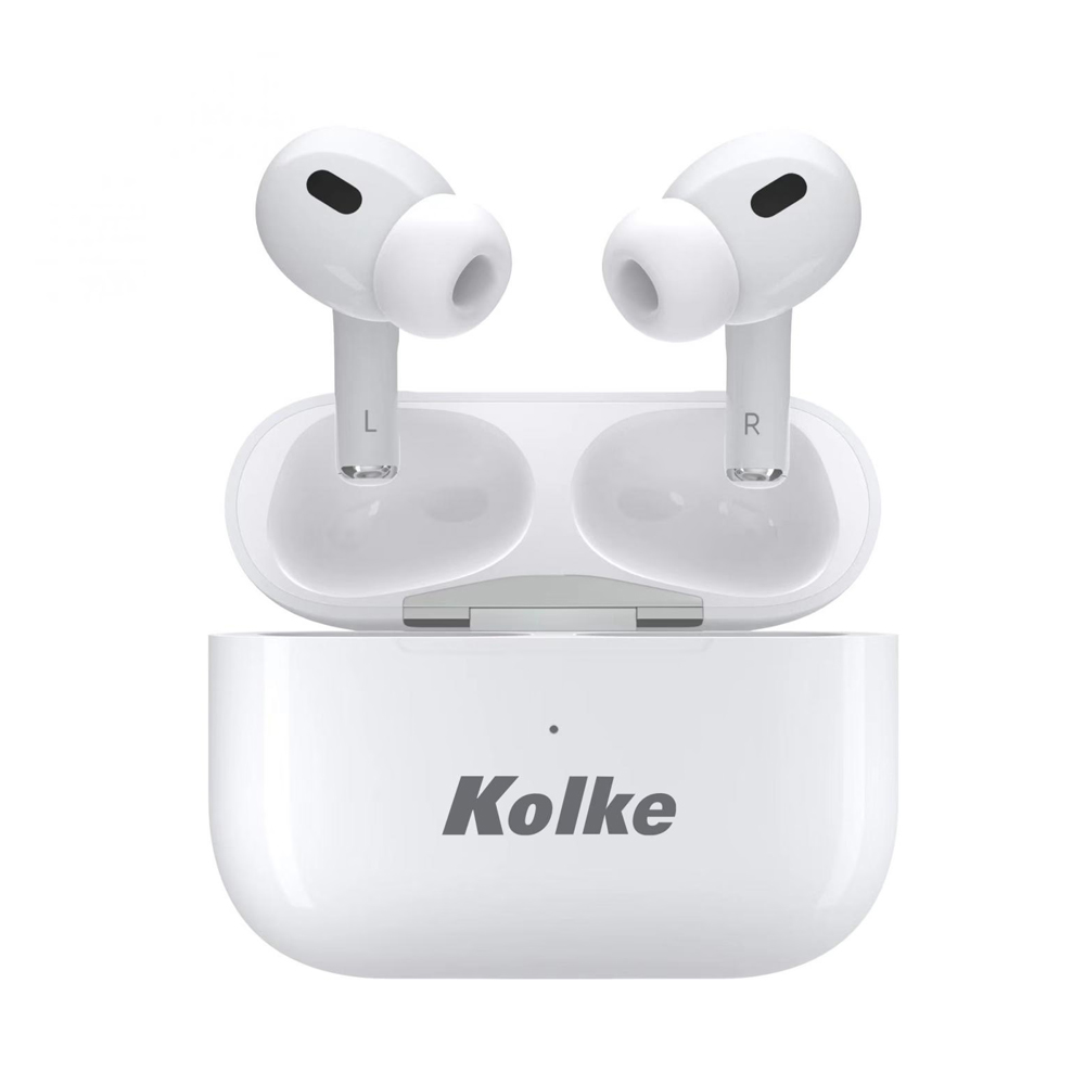 AUDÍFONOS INALÁMBRICOS KOLKE KAB-657-WH BLUETOOTH CON ESTUCHE DE CARGA COMPACTO COLOR BLANCO - 1