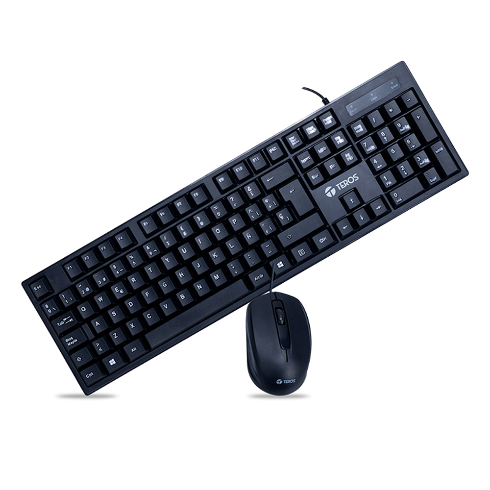 TECLADO Y MOUSE ALÁMBRICO TEROS TE-5015S INTERFAZ USB COLOR NEGRO - 1
