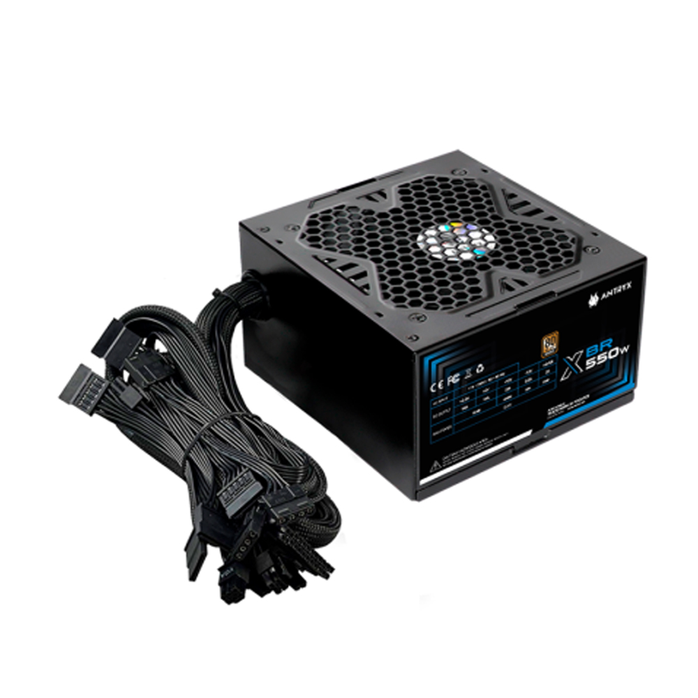FUENTE DE PODER ANTRYX XBR-550, 550W, 80 PLUS BRONZE, EFICIENTE Y SILENCIOSA PARA PC GAMING - 1