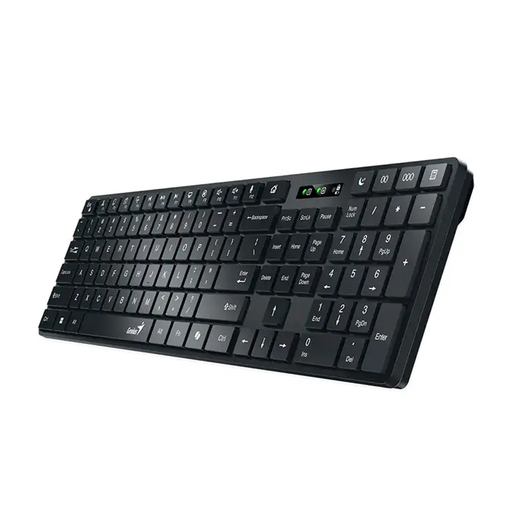 TECLADO GENIUS SLIMSTAR 7250BT INALÁMBRICO MULTIMEDIA CONECTIVIDAD BLUETOOTH COLOR NEGRO - 1