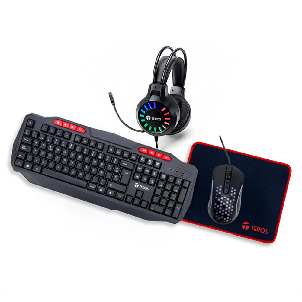 TECLADO GAMER TEROS TE-5016S CON AURICULARES Y MOUSEPAD - 1