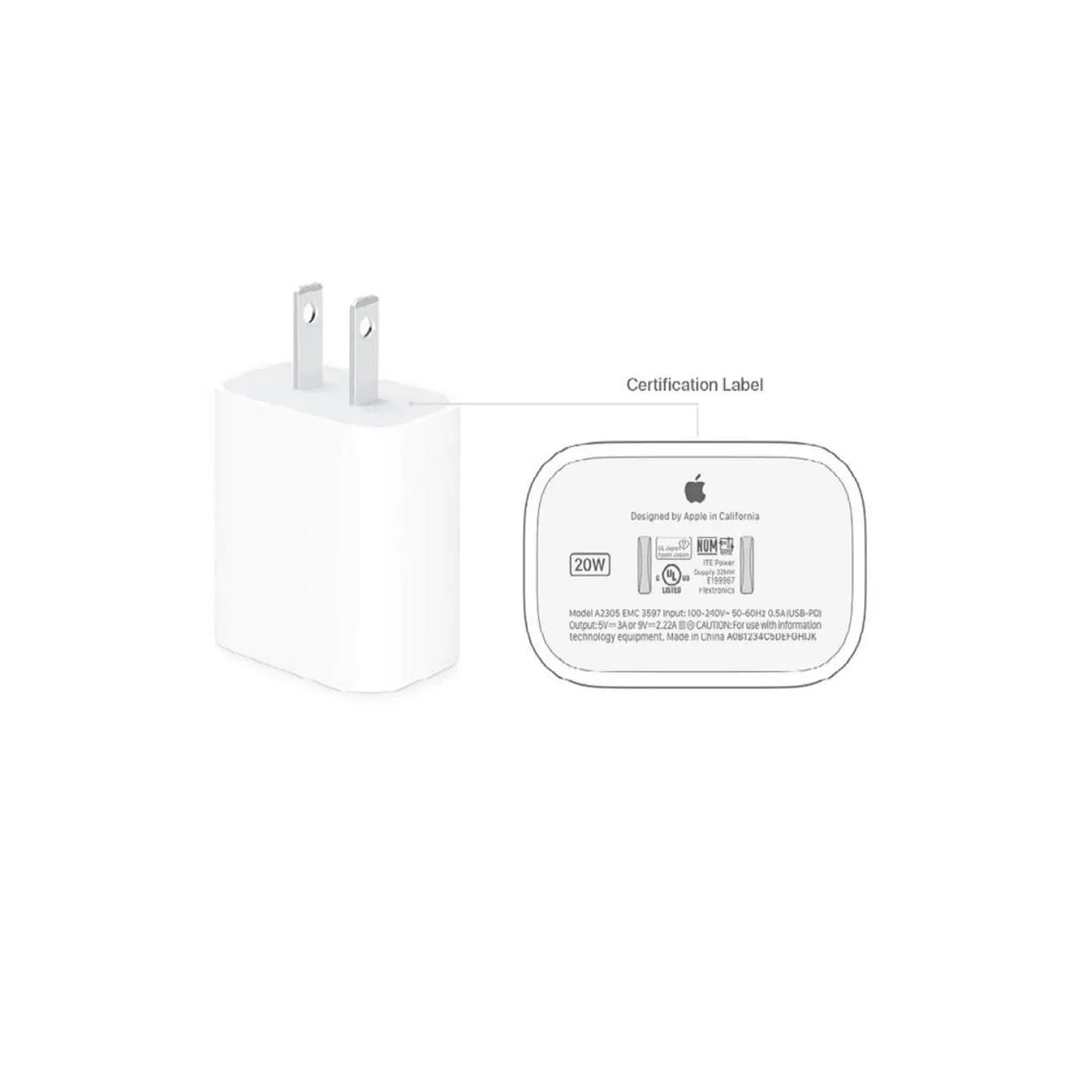 ADAPTADOR DE CORRIENTE APPLE USB-C BLANCO 20W - 3