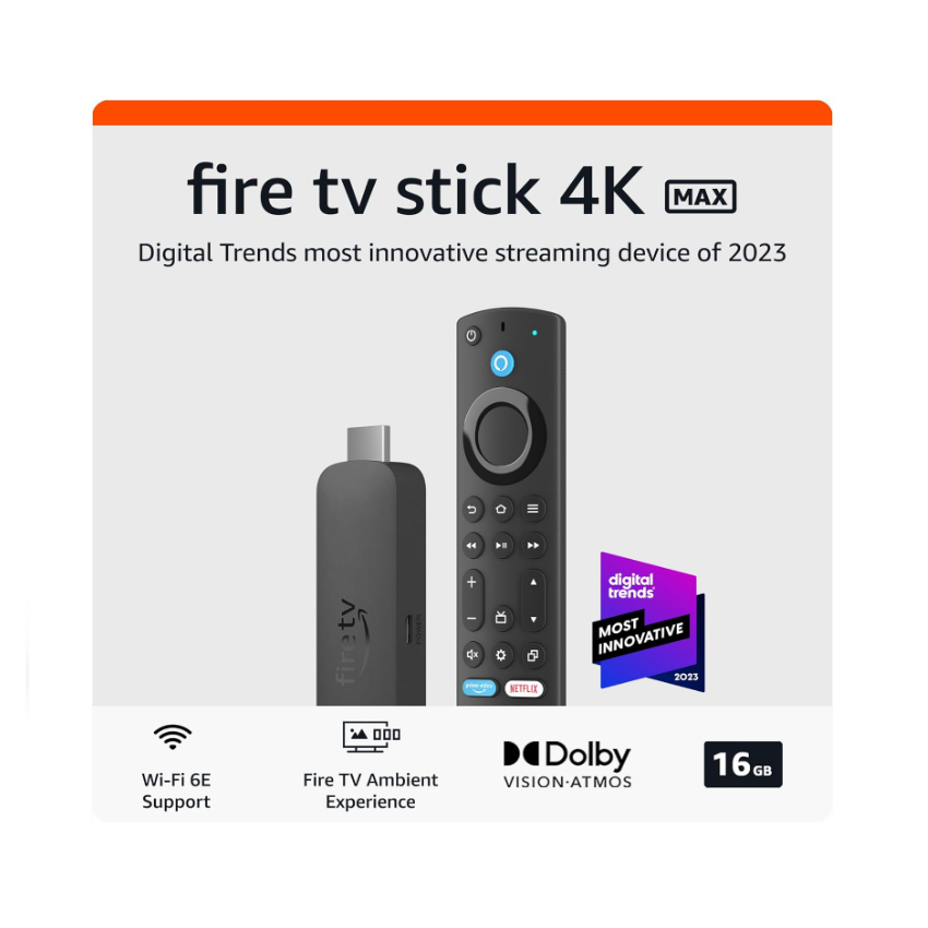 FIRE TV STICK 4K MAX WIFI 6E- 2DA GEN 16GB NEGRO - 1