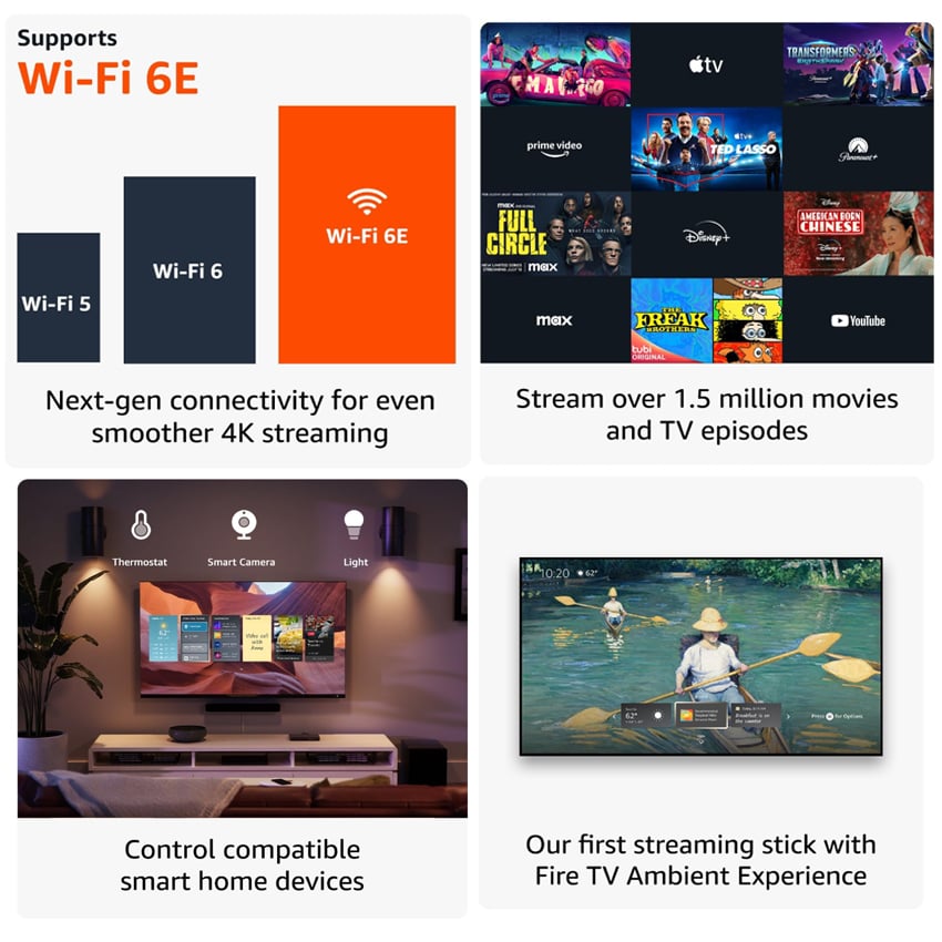 FIRE TV STICK 4K MAX WIFI 6E- 2DA GEN 16GB NEGRO - 3