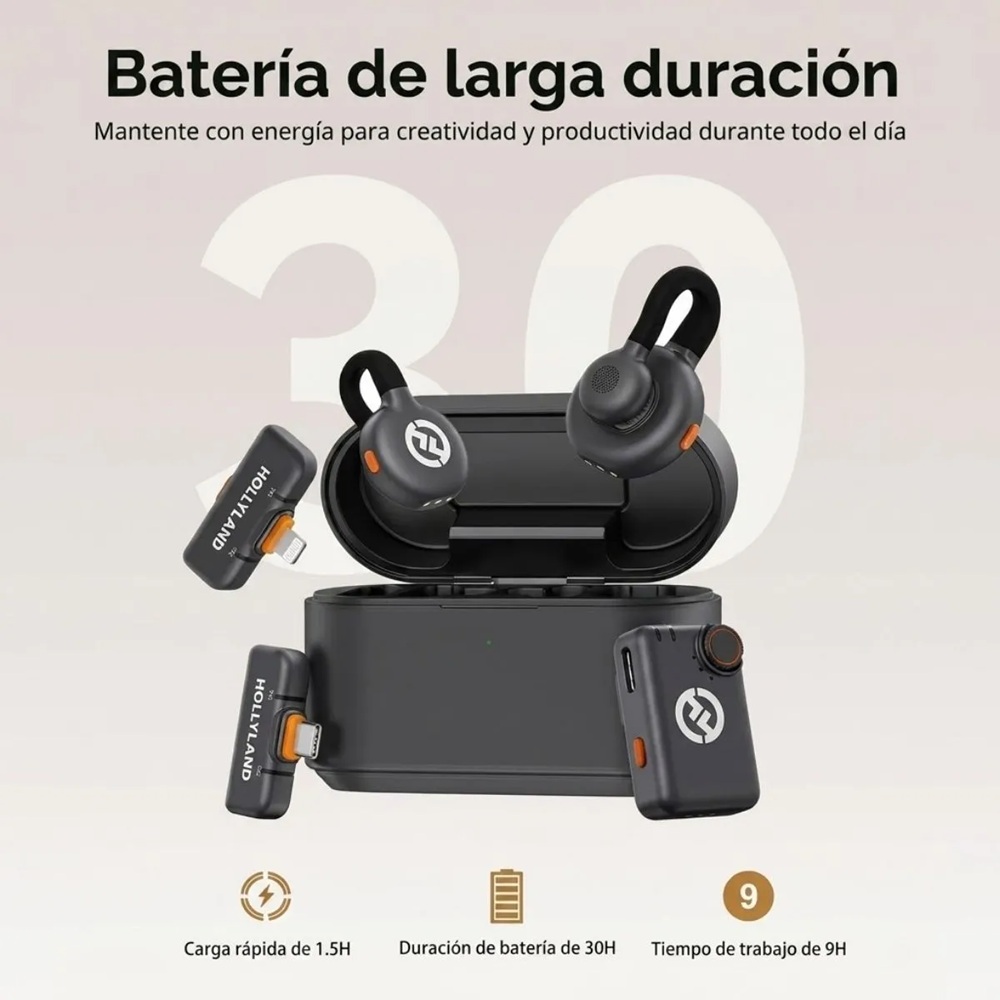 MICRÓFONO INALÁMBRICO HOLLYLAND LARK M2S ULTIMATE COMBO NEGRO - 4