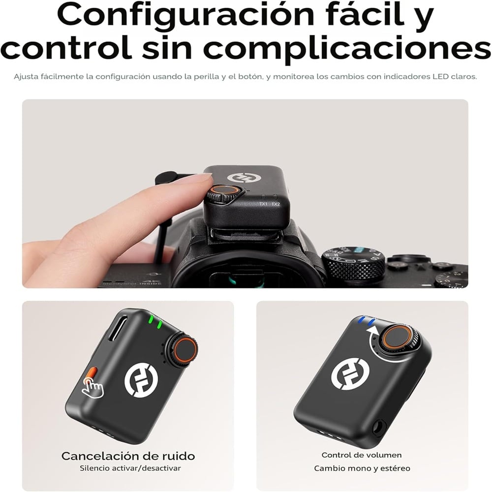 MICRÓFONO INALÁMBRICO HOLLYLAND LARK M2S MINI COMBO NEGRO - 2
