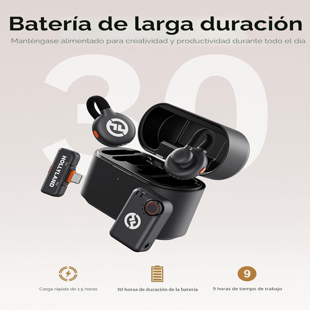 MICRÓFONO INALÁMBRICO HOLLYLAND LARK M2S MINI COMBO NEGRO - 3