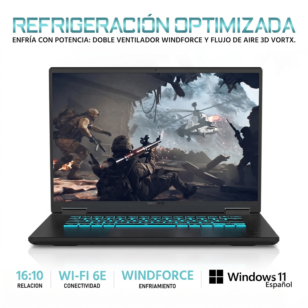 LAPTOP GAMER GIGABYTE GAMING A16 NVIDIA GEFORCE RTX 5060 8GB INTEL CORE I7 13620H 16GB DDR5 1TB SSD - 3