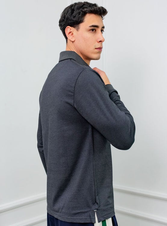 POLO BOX REGULAR FIT CABALLERO ML - PIQUE LYCRADO - 2