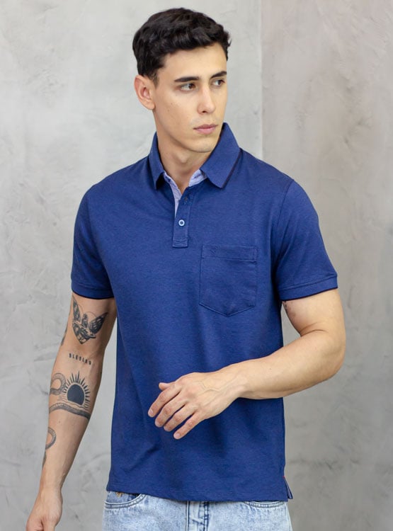 POLO BOX REGULAR FIT CABALLERO MC - PIQUE LYCRADO - 1