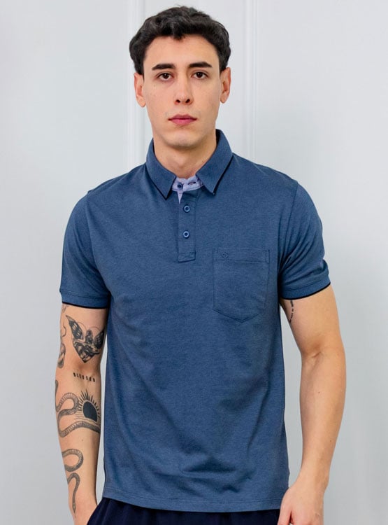 POLO BOX REGULAR FIT CABALLERO MC - PIQUE LYCRADO - 1