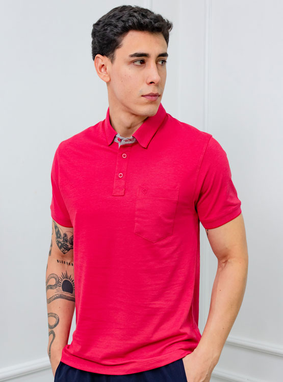 POLO BOX REGULAR FIT CABALLERO MC - PIQUE LYCRADO - 1