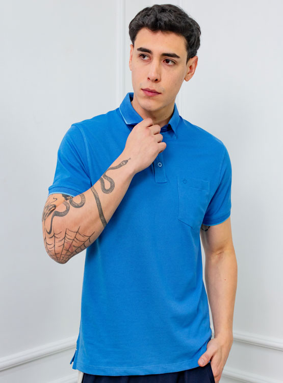 POLO BOX REGULAR FIT CABALLERO MC - PIQUE LYCRADO - 1