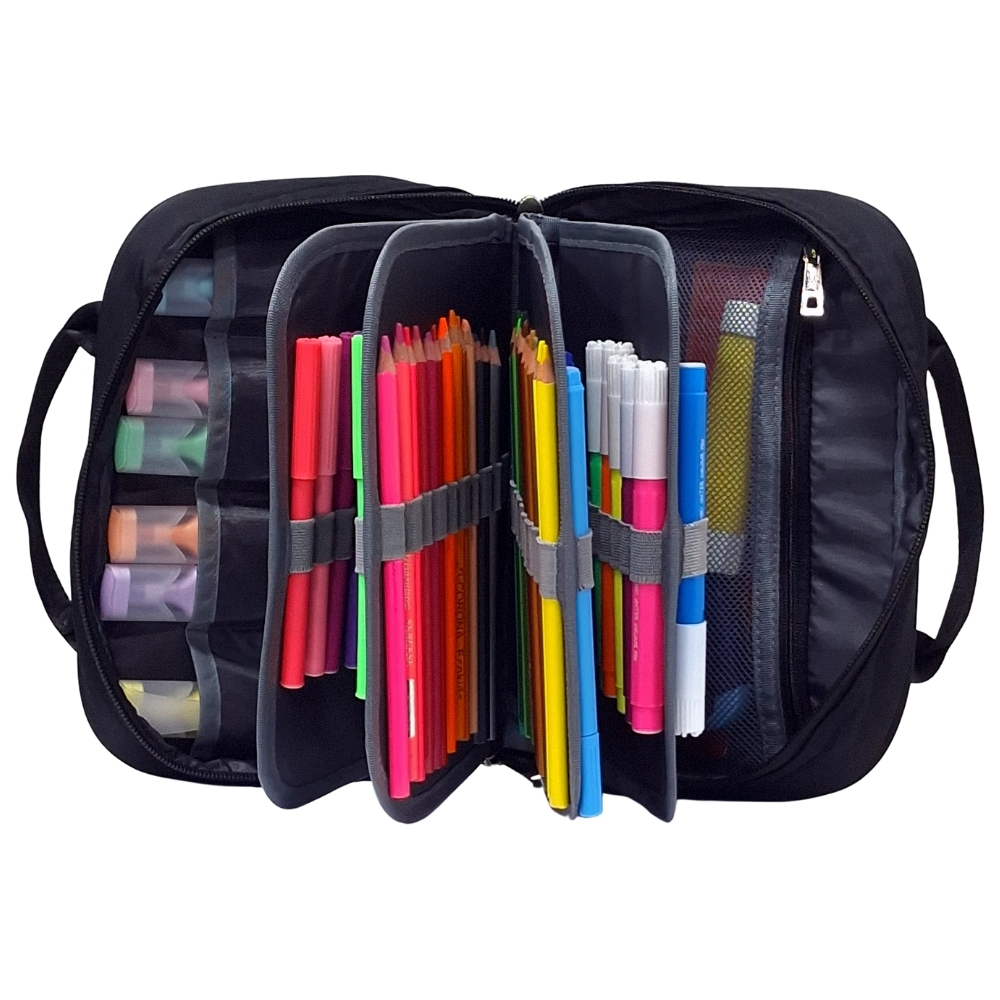 CARTUCHERA ORGANIZADORA XL KENGAR NEGRO CORAZÓN - 3