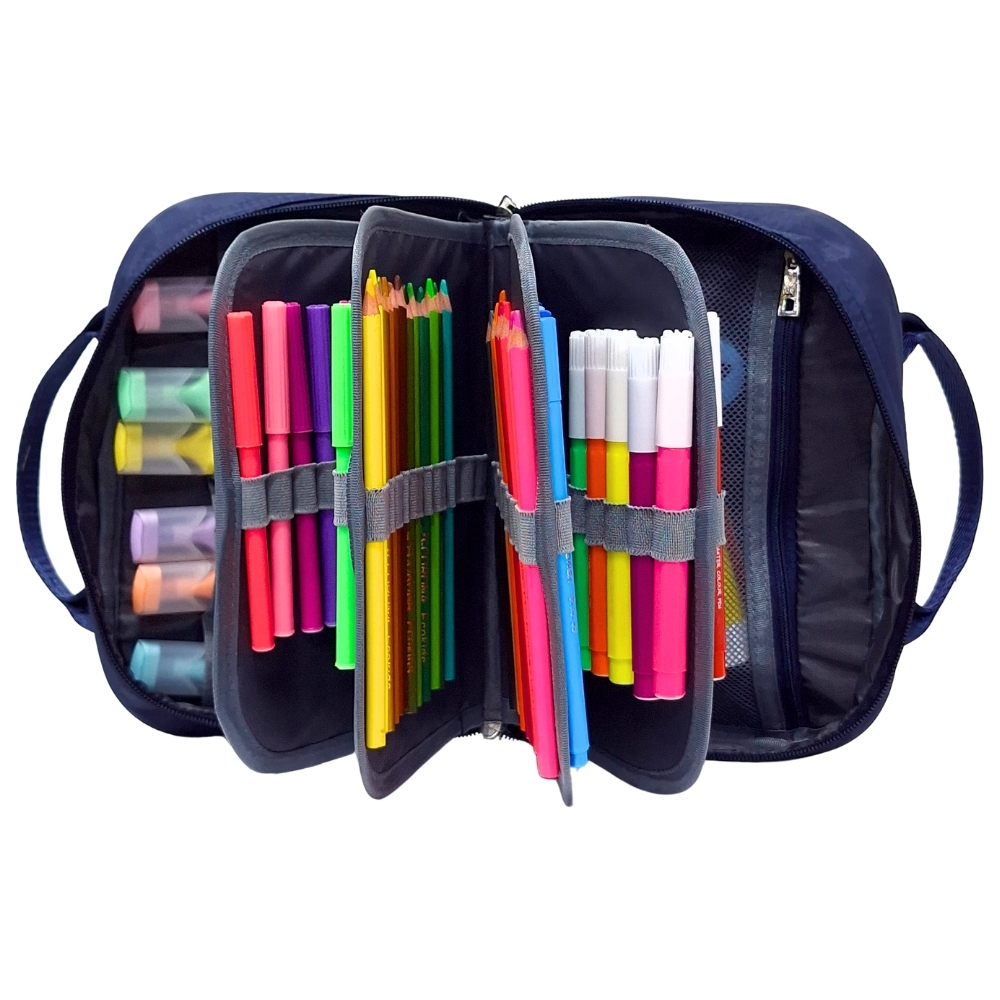 CARTUCHERA ORGANIZADORA XL KENGAR AZUL ESTAMPADO 1 - 3