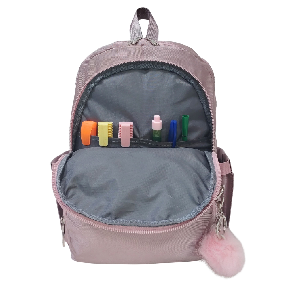 MOCHILA MODELO PRINT A4 KENGAR - ACEITUNA PASTEL - 2