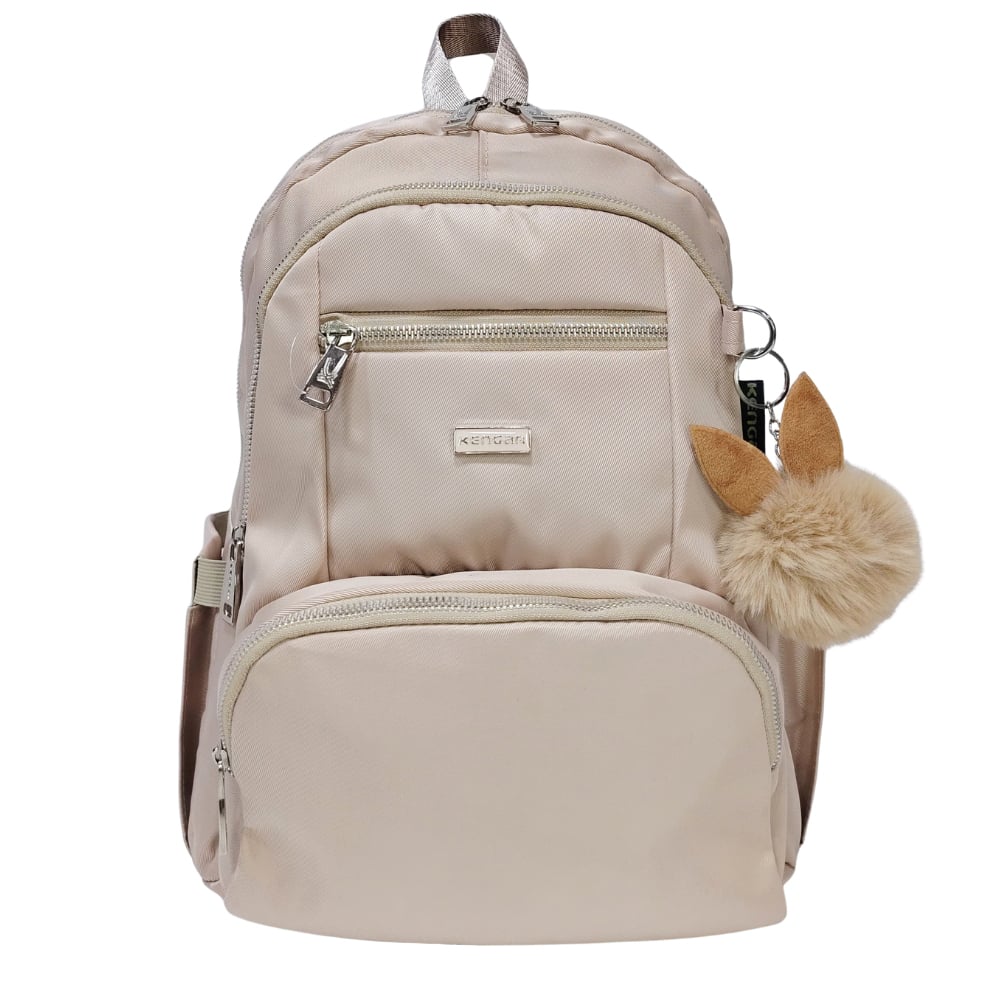 MOCHILA MODELO PRINT A4 KENGAR - CREMA - 1
